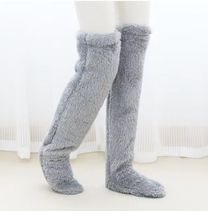 Fuzzy Thigh High Socks